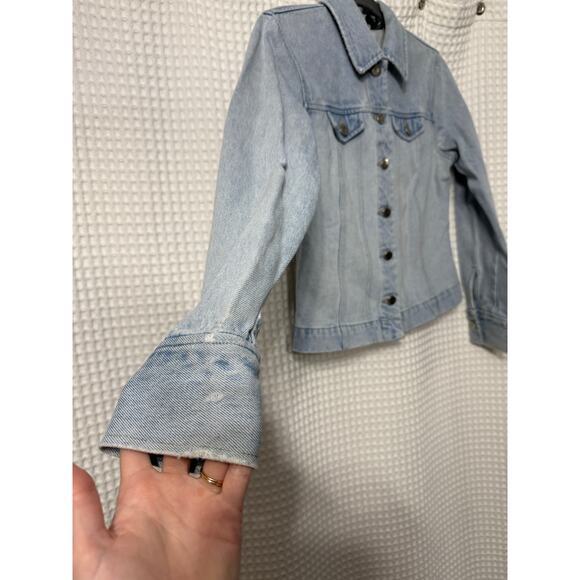 NY Jeans Vintage Light Wash Denim Jacket Sz Med - Picture 2 of 8